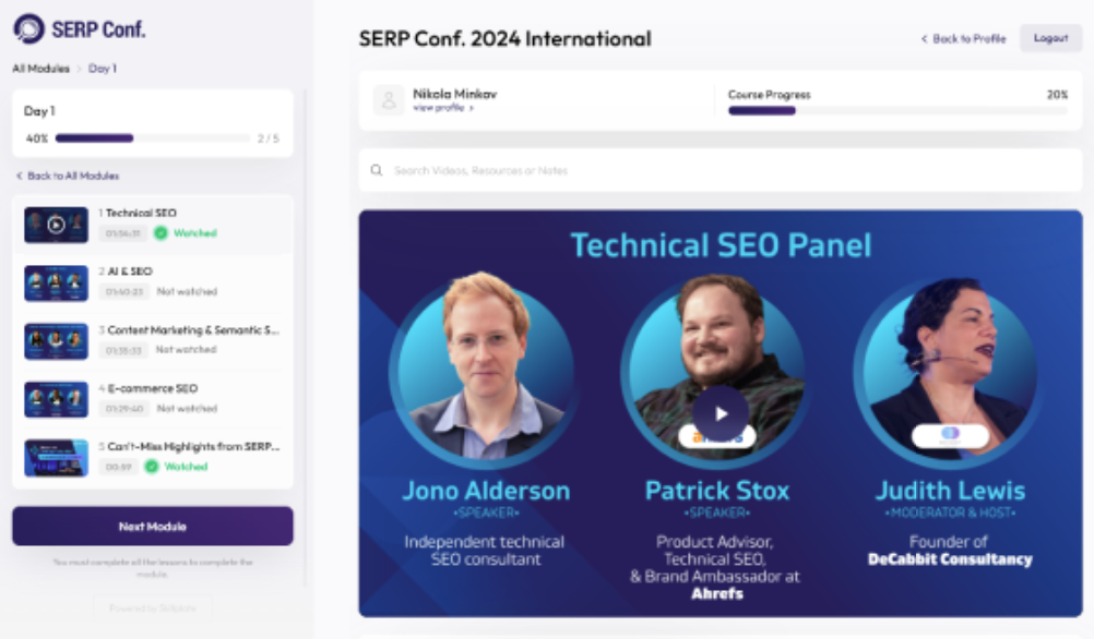 SERP Flix panel